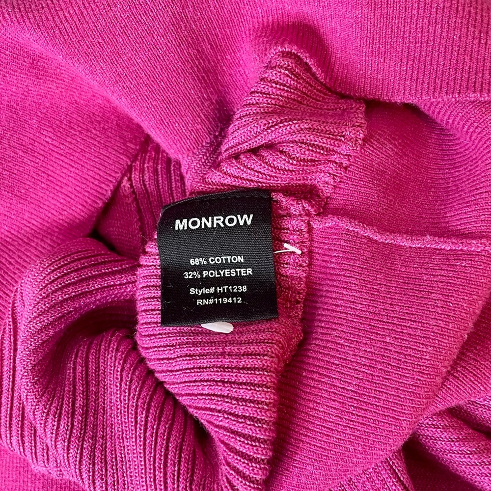 Monrow Ribbed Plunge Polo Sweater - $158 NWT - Picture 3 of 5